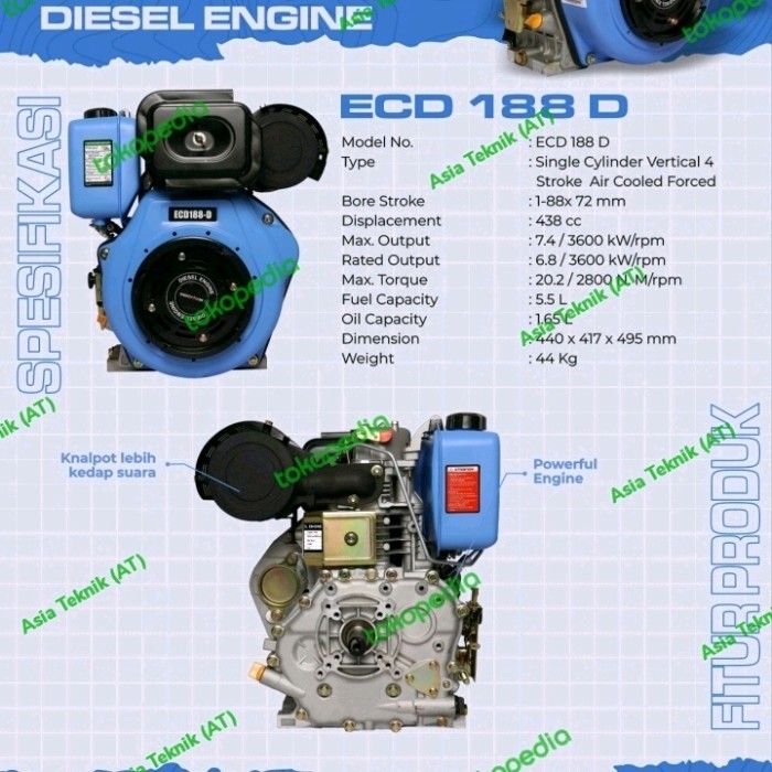 PROMO Engine Diesel 188 Mesin Penggerak Diesel Solar Serbaguna 188