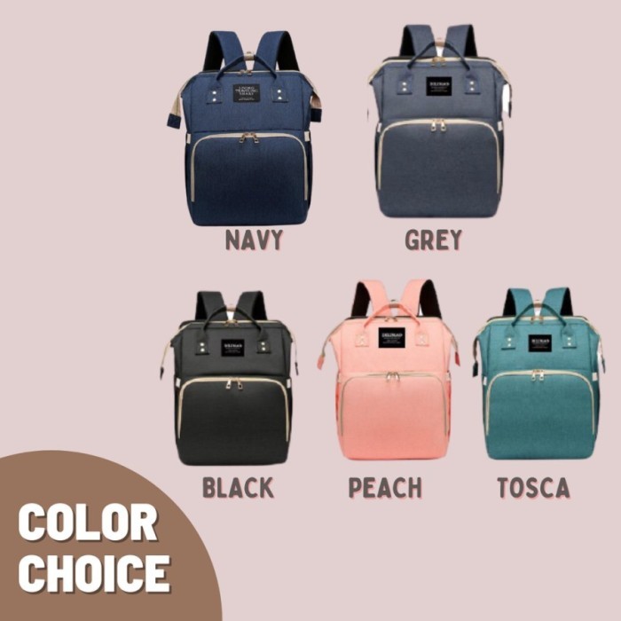 Diaper Bag Travel Baby Bed Portable Multifungsi Tas Ransel Bayi