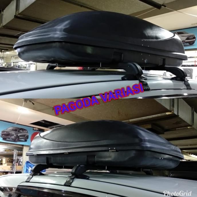 paket Roof box + cross bar jepit body mobil Livina