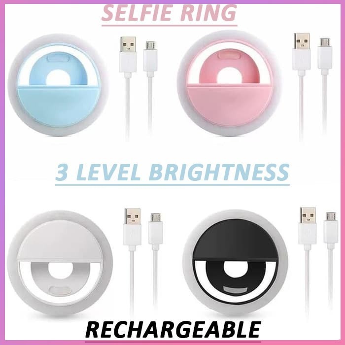 Jual SELFIE RING LIGHT LED RECHARGEABLE FOR HP - LAPTOP - KAMERA