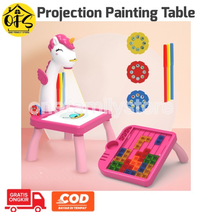 

PROMO! PROJECTOR PAINTING TABLE /MEJA MENGGAMBAR UNICORN 2 IN 1
