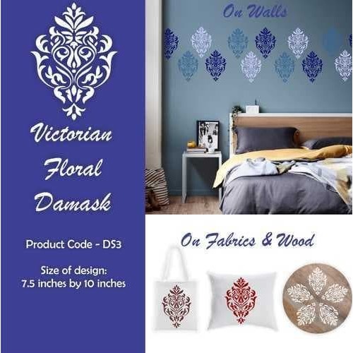 

Stencil Dinding, Wall Stencil, Flower stencil Motif 18