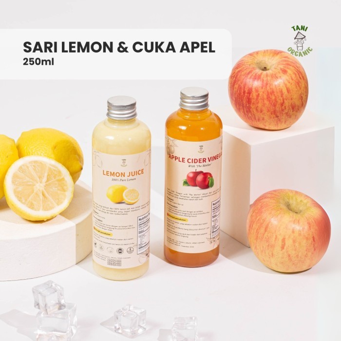 

Paket 250 ml Cuka Apel Sari Lemon 2 in 1 Tani Organic 250 ml - Tani Organic Apple Cider Vinegar -