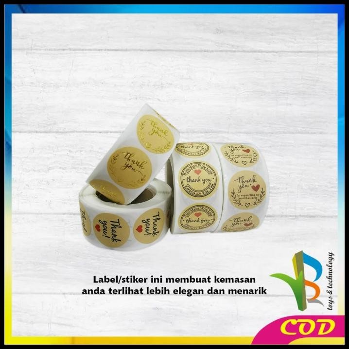 

RB-C817 Sticker Thank You 1 Roll 500PCS Stiker Label Makanan Tulisan