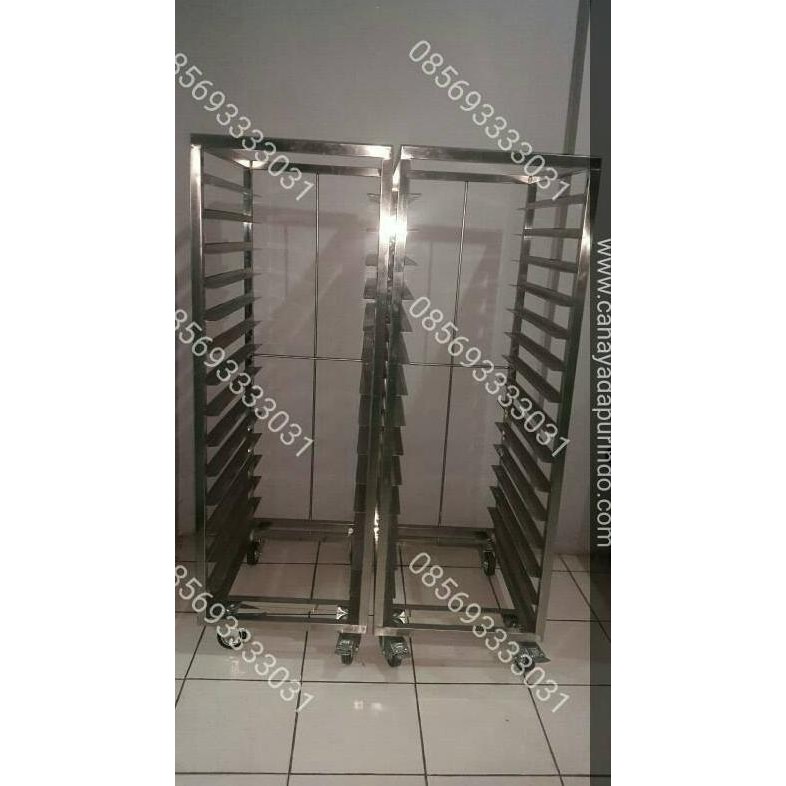 TROLLY ROTI RAK LOYANG TRAY SUSUN