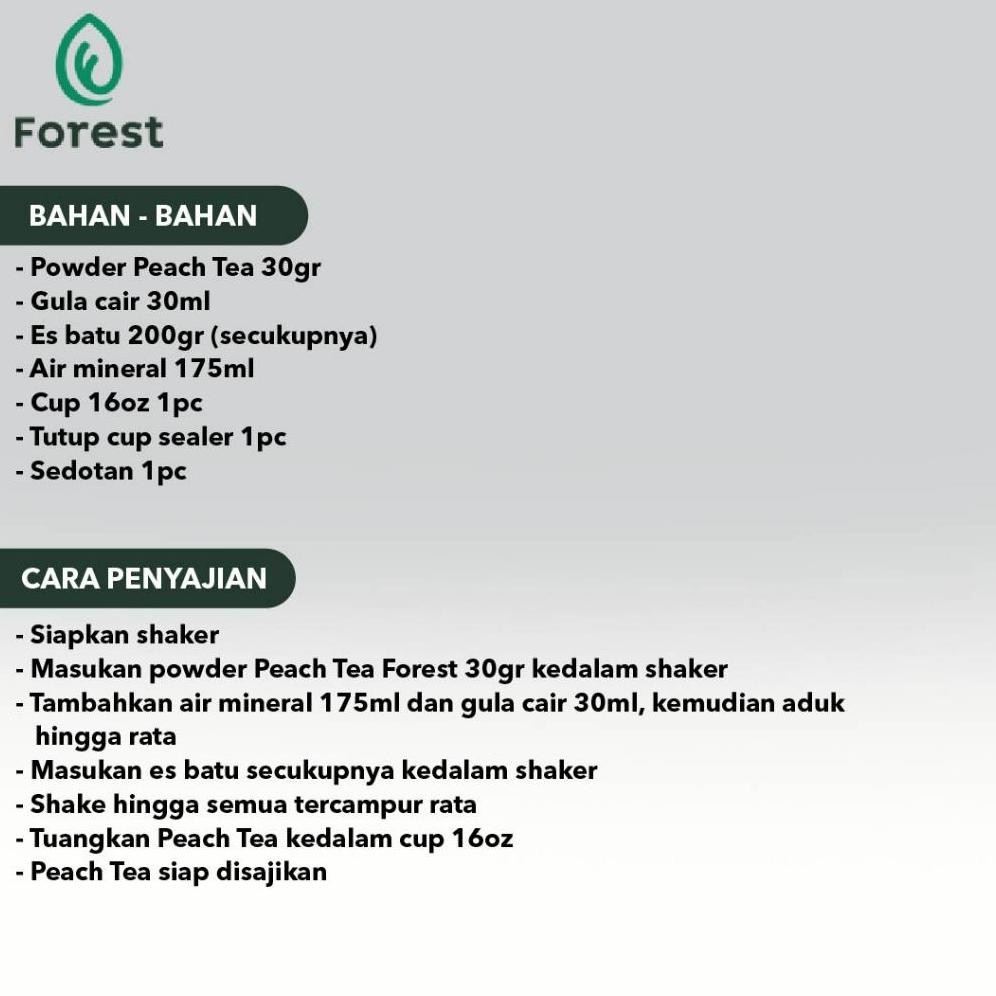 

Bubuk Minuman Teh PEACH TEA Powder 1 gr - FOREST
