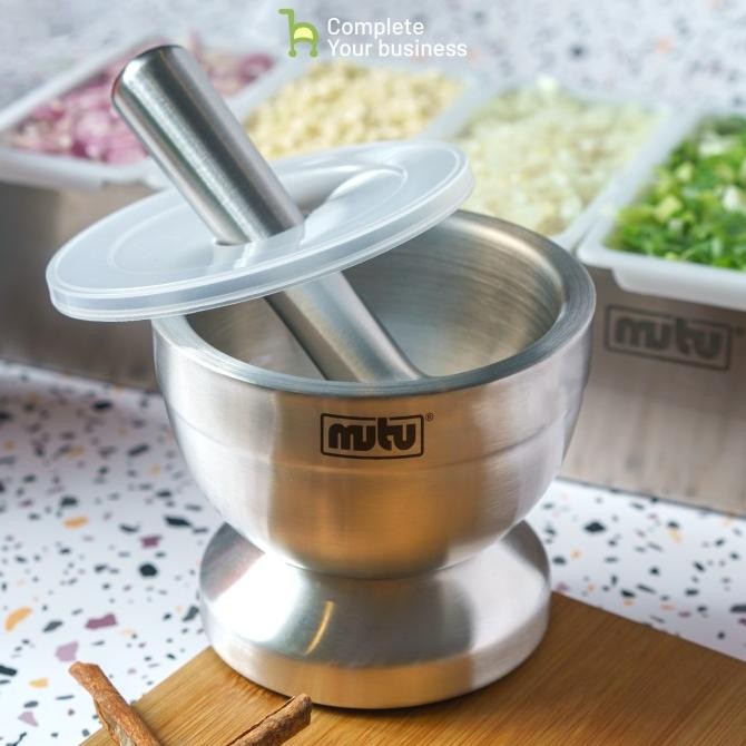 

cobek tumbukan stainless /mortar pestle MUTU MI-100 SM88