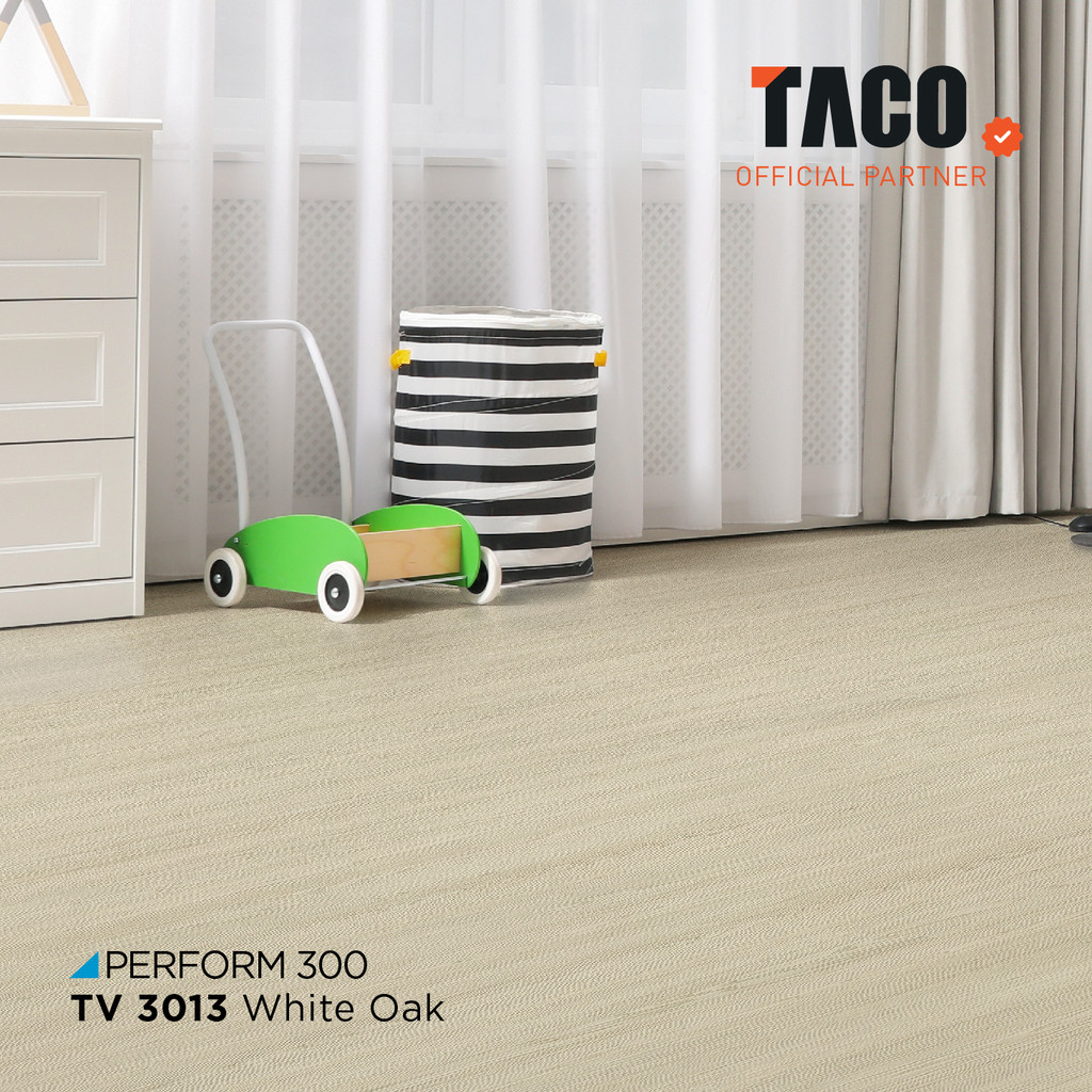 TACO Lantai Vinyl 3mm Motif Kayu per 1 box (Isi 24 lembar / 3,34 m²) - TV 3013 White Oak