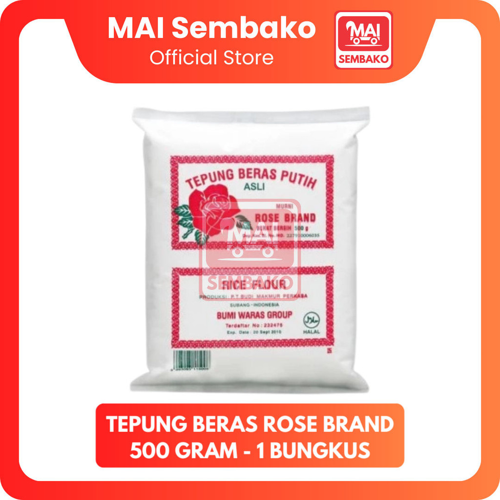 

Tepung Beras Rose Brand 500 gram - Tepung Beras Putih Rice Flour 500gr - 1 Bungkus