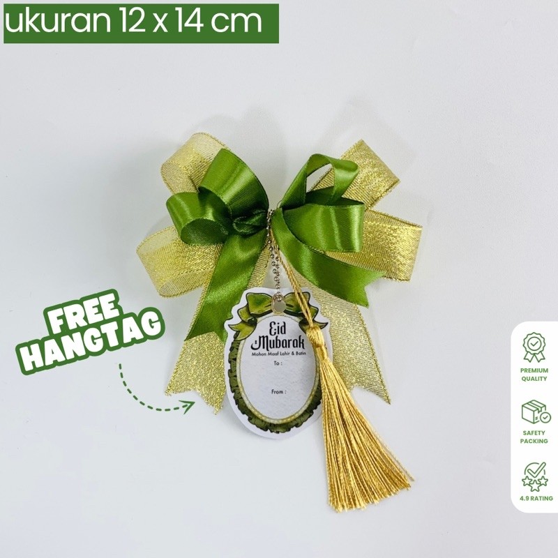 

[ READY STOK ] Pita Hang Tag Ucapan | Pita Hampers Satin Tali Pita Motif Idul Fitri