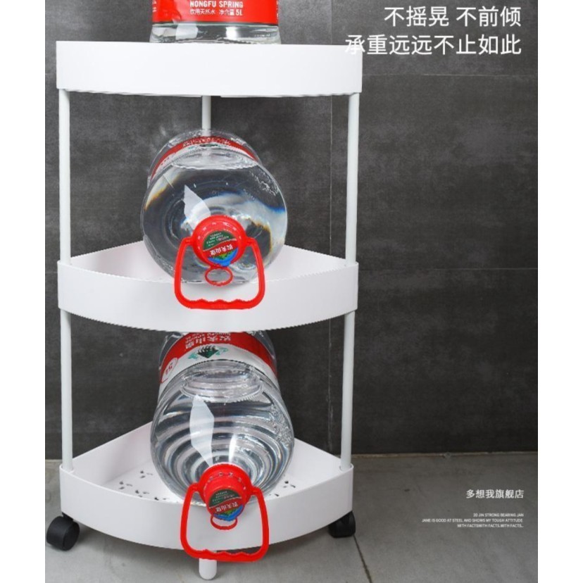 Rak Dapur Triangle Plastik Rak Troli Susun Rak Sudut Rak Susun Roda