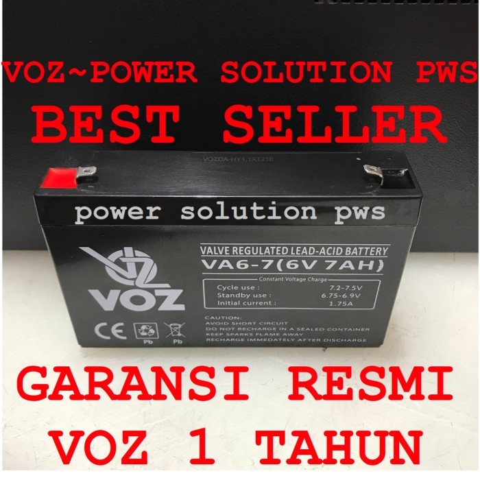 Baterai 6V 7Ah, Baterau 6V7Ah, Aki Kering 6V7Ah,Battery Vrla Voz 6V7Ah Gercep