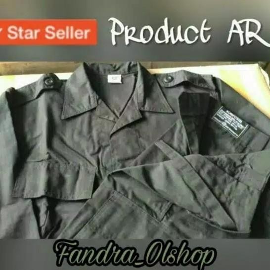 Baju Setelan Pdl Hitam Brimob Merk Ar Bahan Ripstok / Drill. Terlaris 100 % Original
