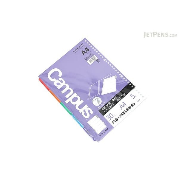 

Kokuyo Campus Dividers with Laminated Index Tabs - A4 - 30 Holes
