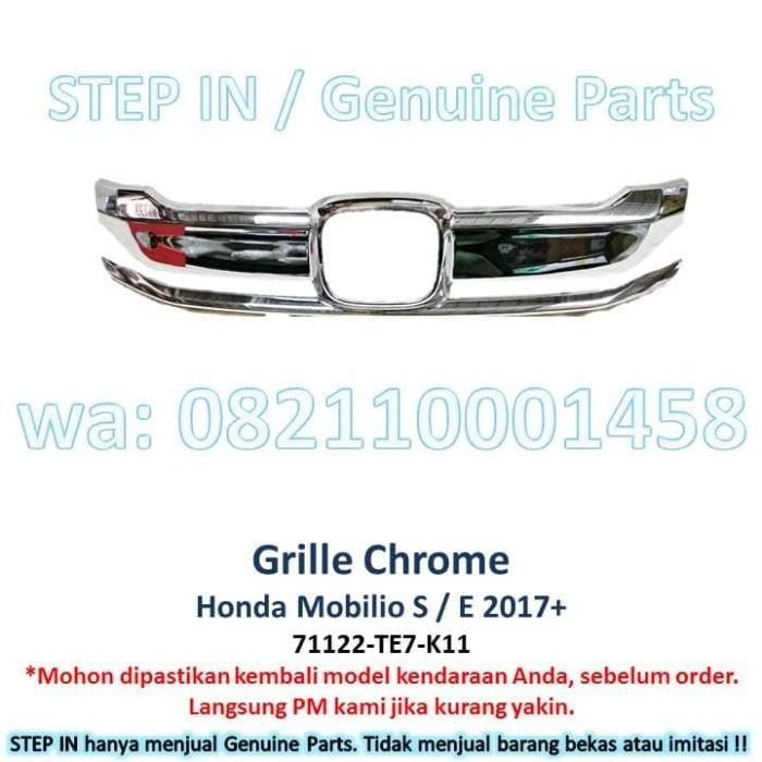 Lis Grill Chrome Bemper Atas Honda Mobilio Grille Radiator Vernekel  List Garnish Tipe S E 2017 2018
