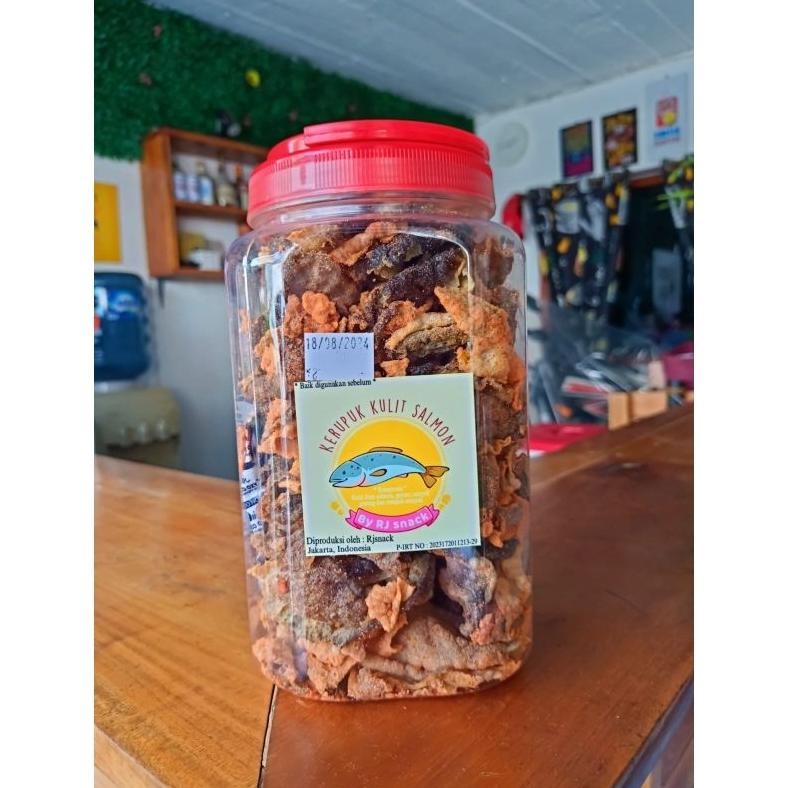 

Kerupuk Kulit Ikan Salmon Rasa Balado Toples Jumbo Cemilan Crunchy
