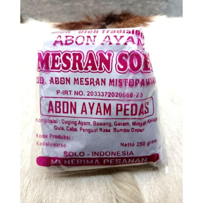 

Abon Ayam Mesran Oleh Oleh Tradisional Solo Asli Original