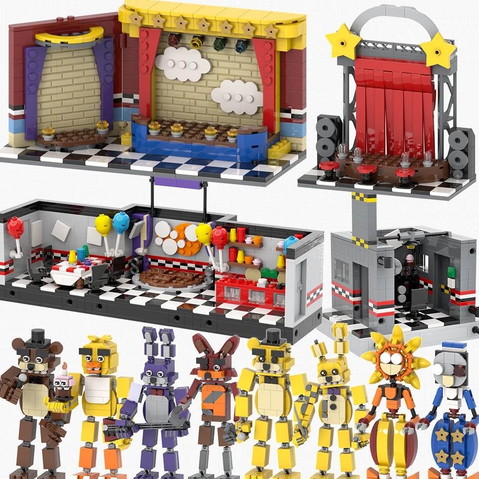 Horror Game Set Building Blocks Fnafed Movie Cartoon Bear Cartoon Scene Compatible Action Figures To