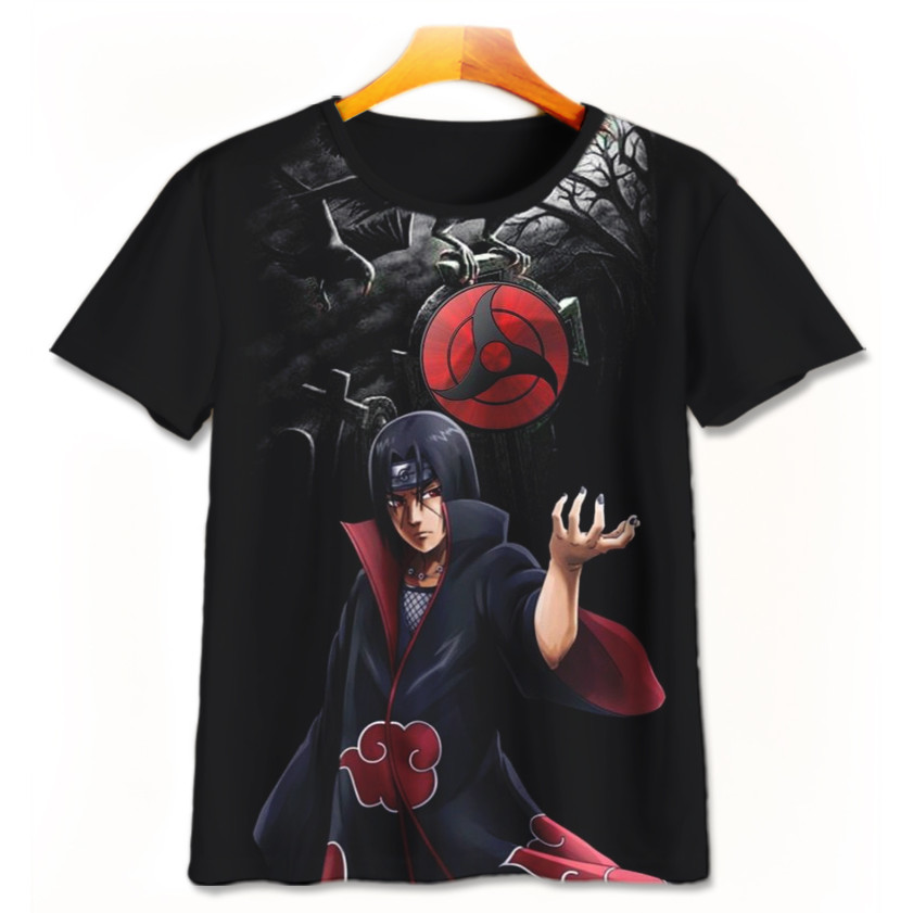 Kaos Anak Itachi Uchiha Naruto Baju Kartun Anime Baju 3D Itachi-2-designWD Untuk Usia 1-12 Tahun Sug