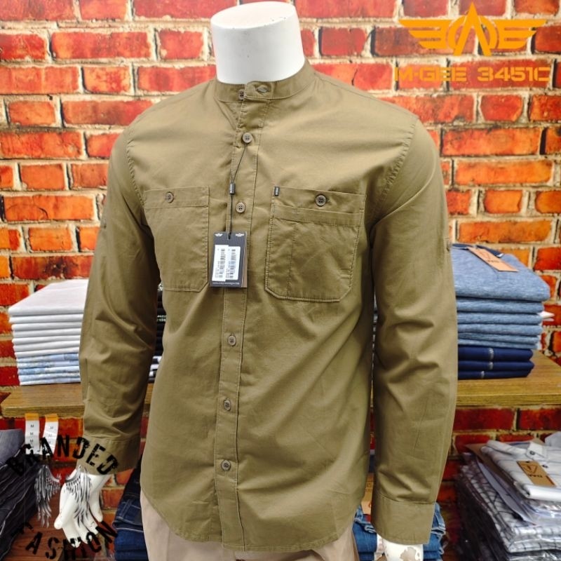 MGEE RM KEMEJA KOKO LENGAN PANJANG ARKAN C010 OLIVE