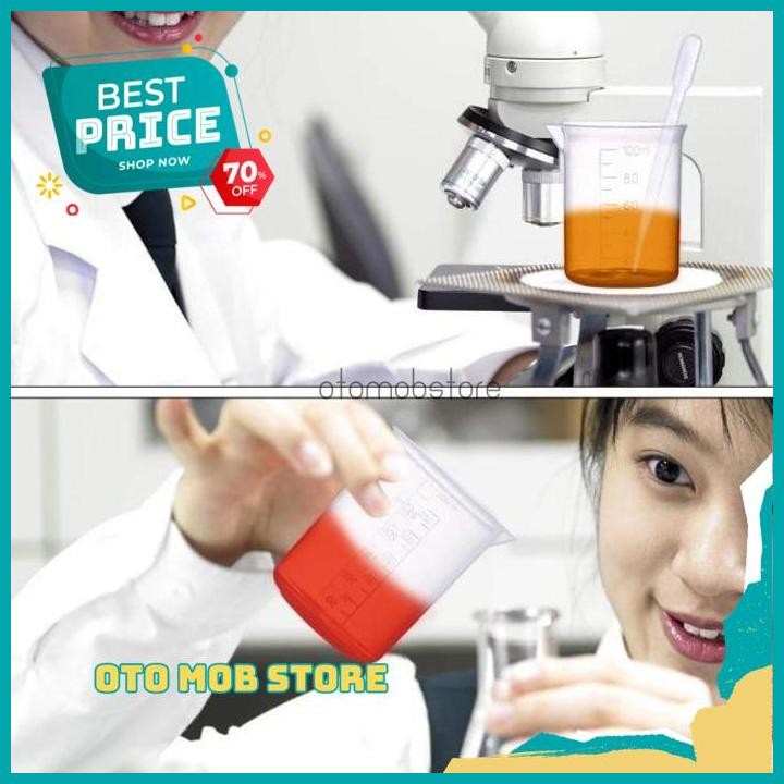 BEST PRODUK GELAS TAKAR LAB GELAS UKUR CAIRAN KIMIA BEAKER MEASURING UKURAN 50ML BY OTOMOB STORE BES