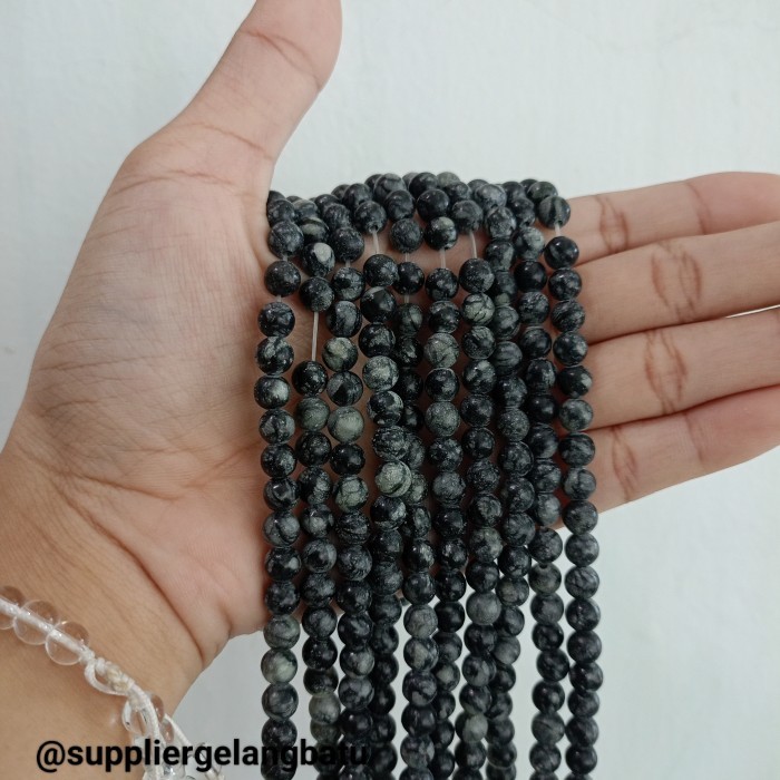 

Bahan batu dalmantion snowflake Jasper 6mm