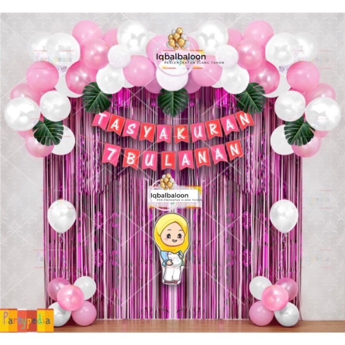 BACKDROP DEKORASI TASYAKURAN 7 BULANAN KEHAMILAN