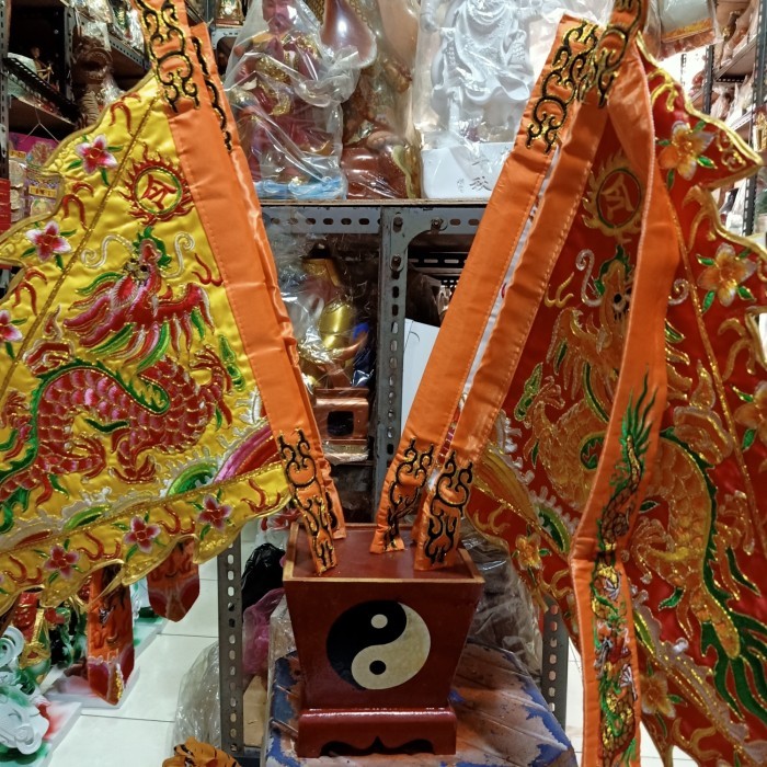 TERLARIS bendera 5 warna bordir taiwan dan kotak