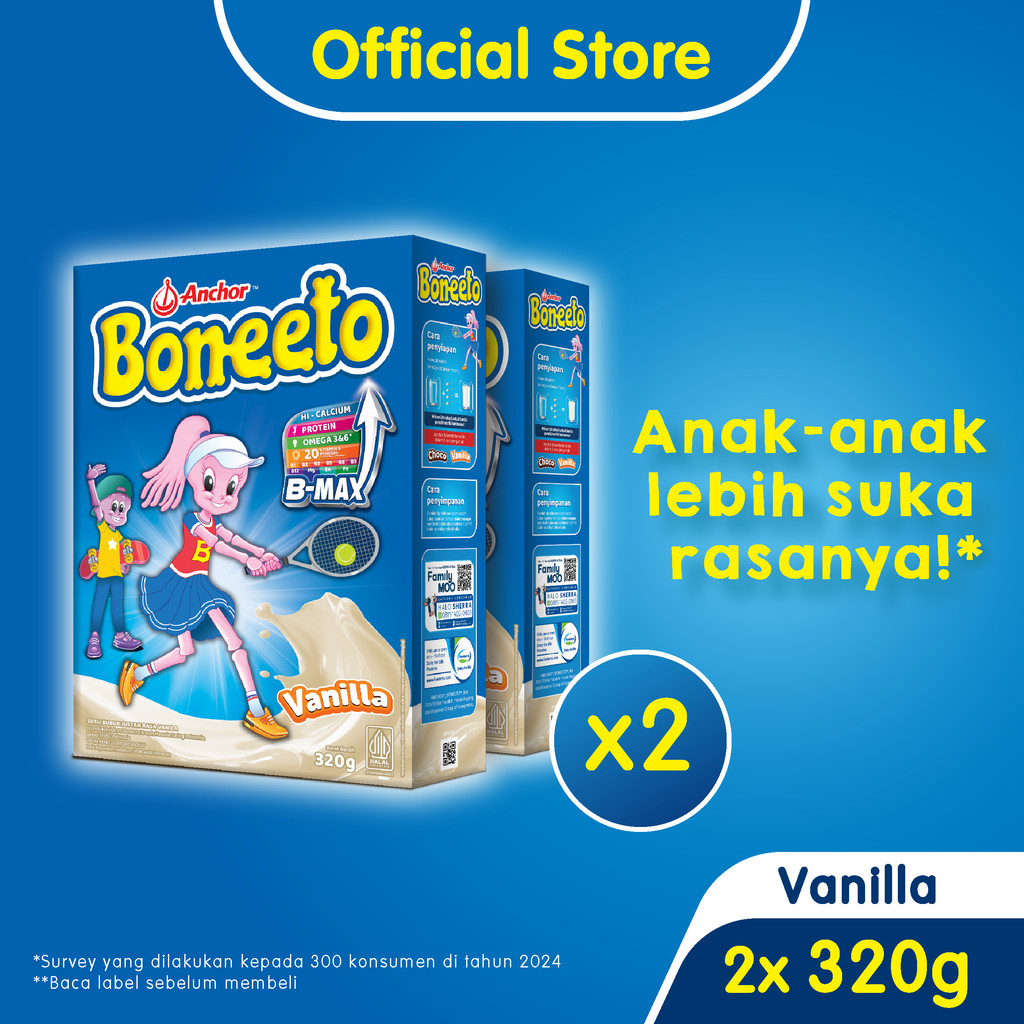 

Boneeto Susu Bubuk Anak Sekolah Creamy Vanilla 2 x 320g- Nutrisi Pertumbuhan Anak untuk Daya Pikir dan Tubuh Aktif