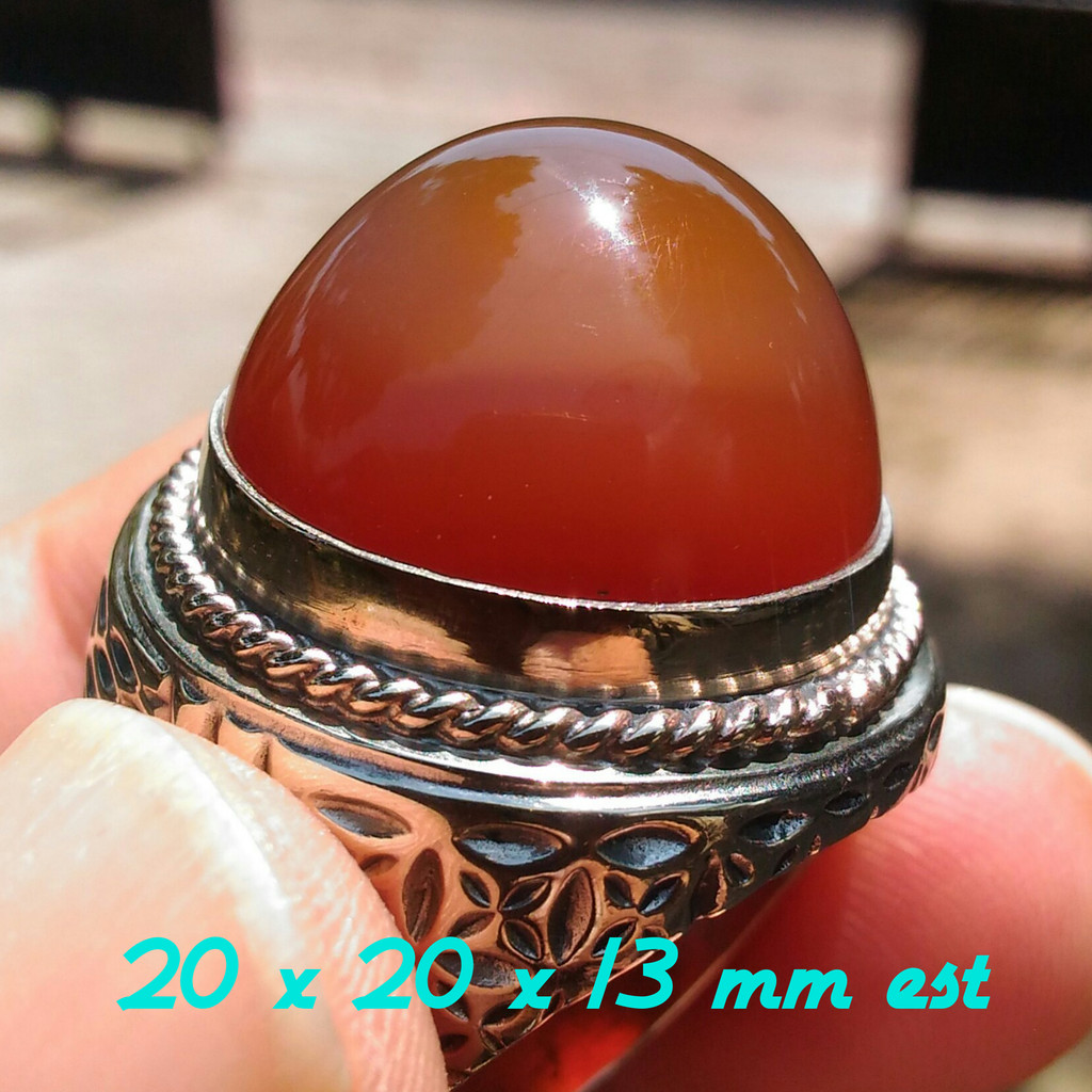 Natural Obi Model Semi Nucleus Top Kristal Njenong Alas Merah Medium Size