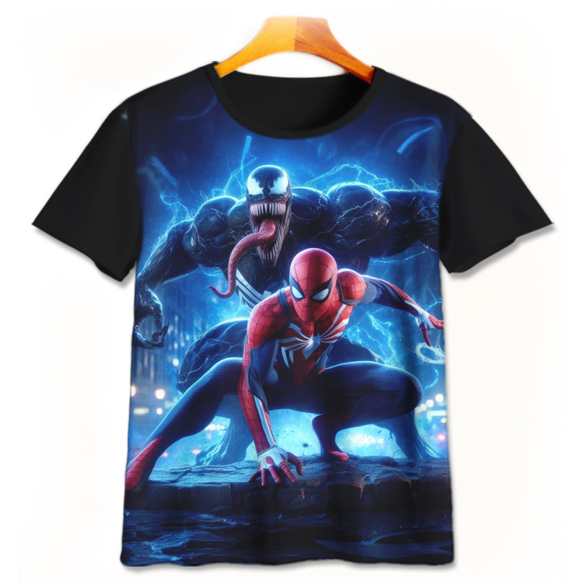 Kaos Anak Spiderman Baju Kartun Anime Baju 3D Spiderman-3-designWD Untuk Usia 1-12 Tahun Sugoi Store