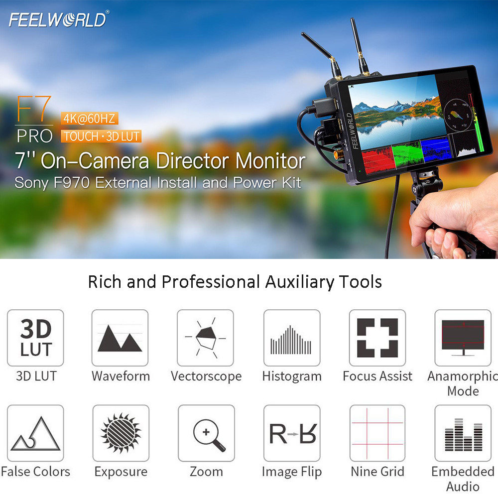 FEELWORLD F7 Pro 4K Monitor 7 Inch on Camera DSLR Field