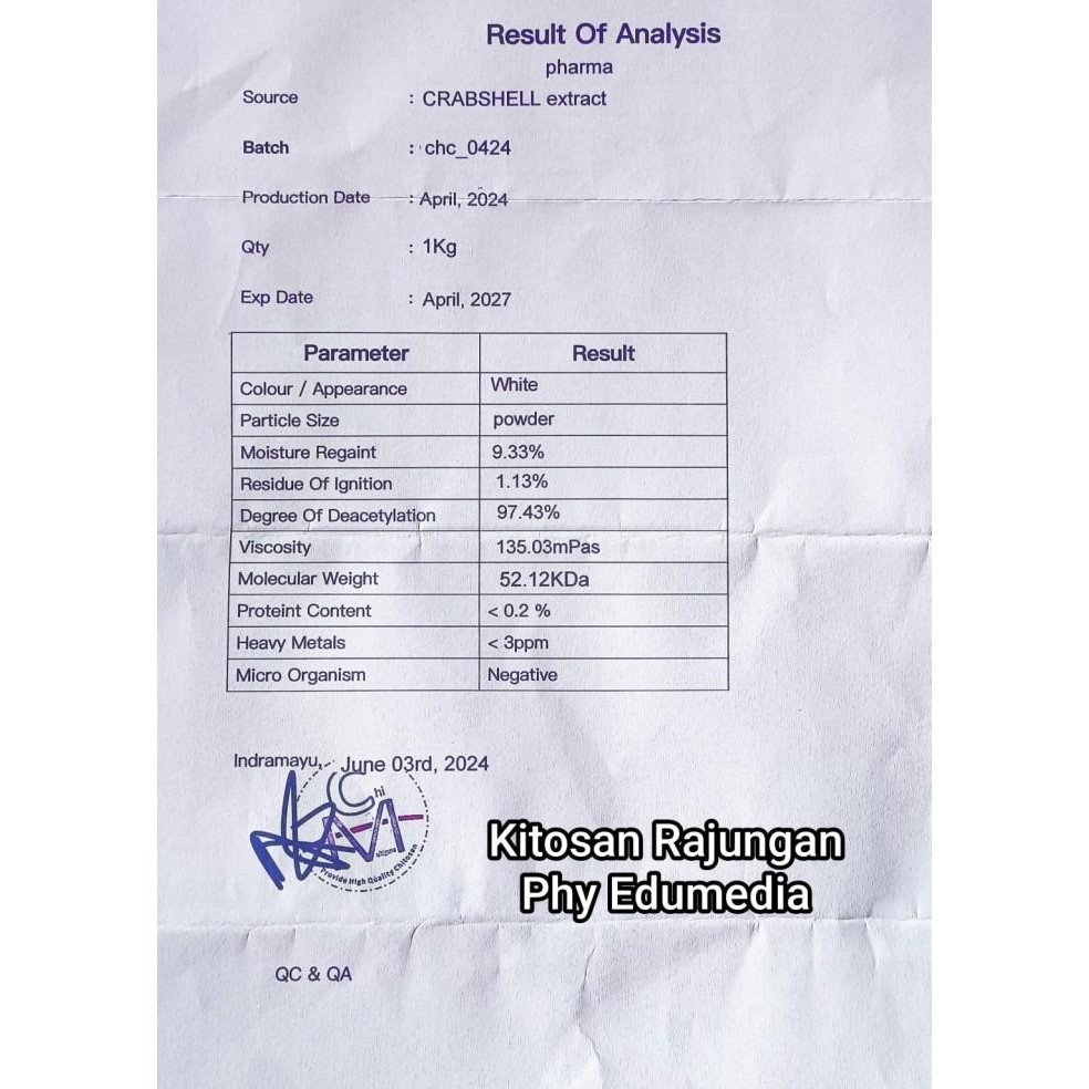 

Kitosan Chitosan Pharmaceutial Grade / Grade Farmasi Rajungan 100Gr Termurah 100 % Original