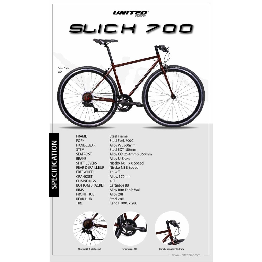 TERBARU Sepeda Hybrid United Slick 71