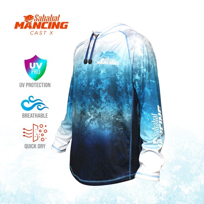 TERBARU Jersey Sahabat Mancing CAST X UV Protection Hoodie Premium Tudung BISA GOSEND
