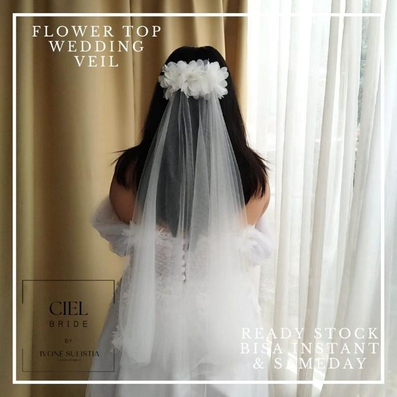 flower top wedding veil dengan bunga
