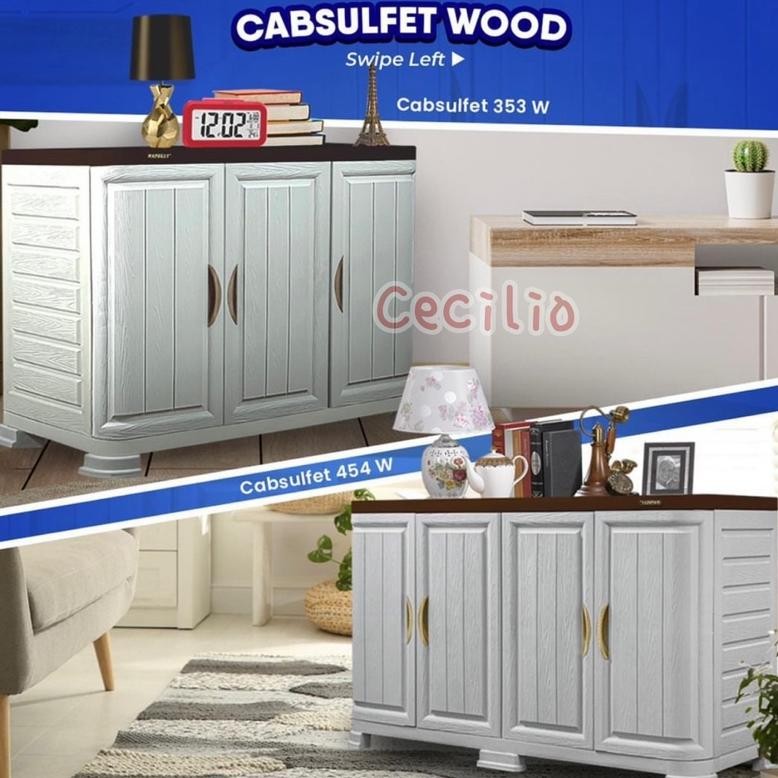 NAPOLLY Cabsulfet 353 Buffet TV Plastik Napolly 3 Pintu / Meja TV Napolly/Rak Samping Serbaguna