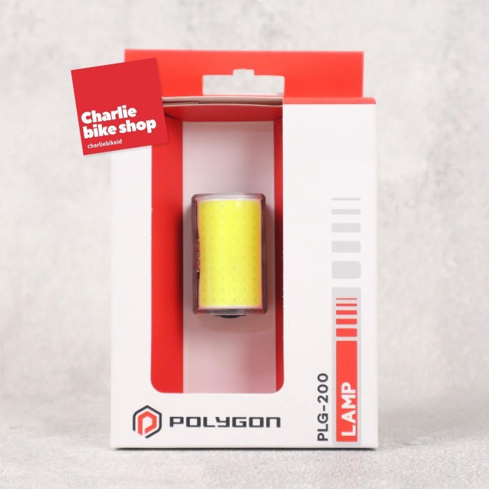 PROMO Lampu Depan Sepeda POLYGON Bike Front Lamp USB PLG-200 - Black/White