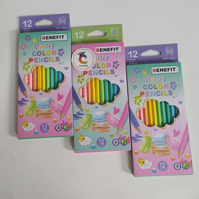 

@@@@] Pensil Warna BENEFIT 12w Pastel Panjang