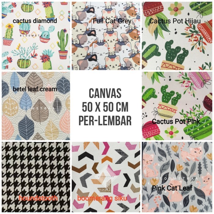 

Part 5 Kain kanvas 50x50 cm Bahan Kanvas Perca canvas potongan 50 cm