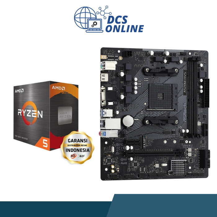 BISA GOSEND PAKET MOTHERBOARD ASROCK A520 + PROCESSOR AMD RYZEN 5 4600G GARANSI