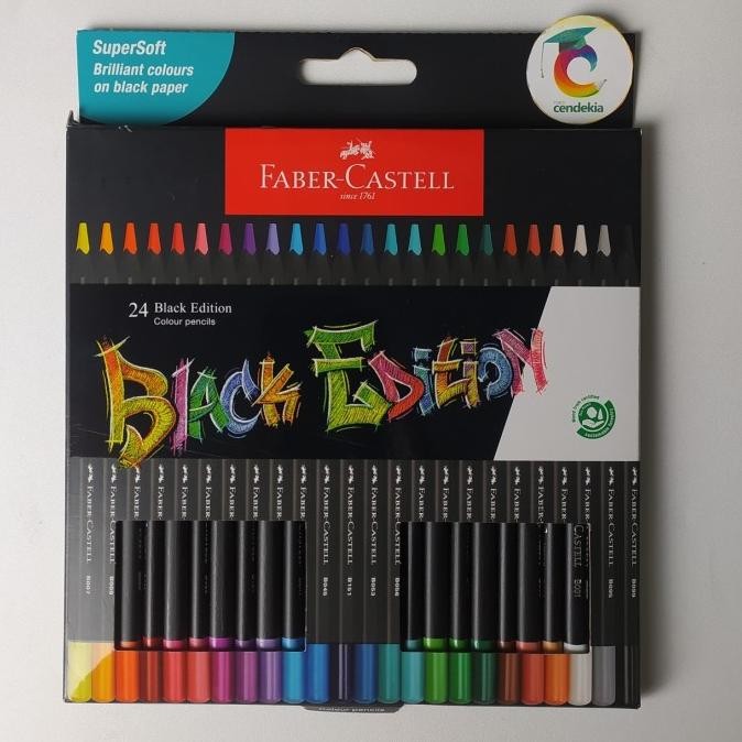 

:=:=:=:=] Pensil Warna FABER CASTELL 24 warna Black Edition