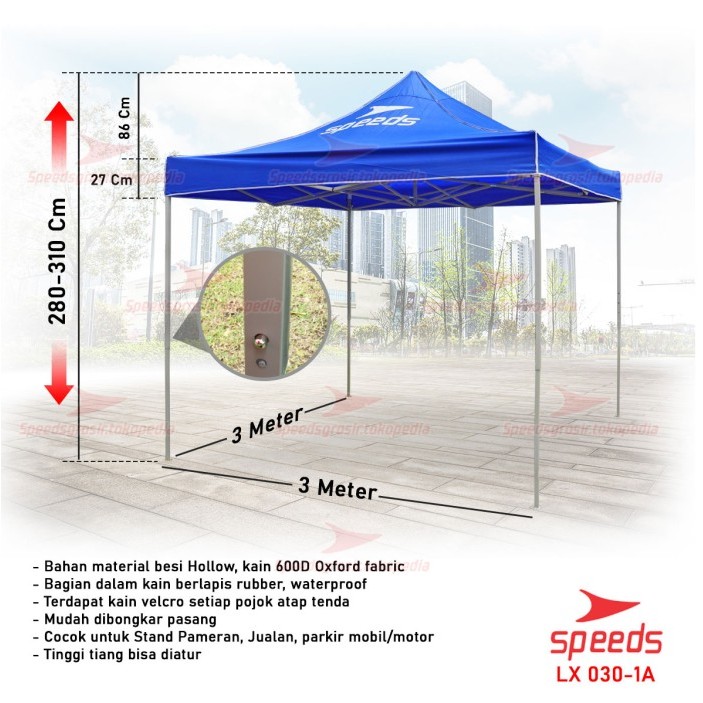 Tenda Lipat 3x3 M Tenda Bazar Pameran Tenda Jualan Otomatis 030-1