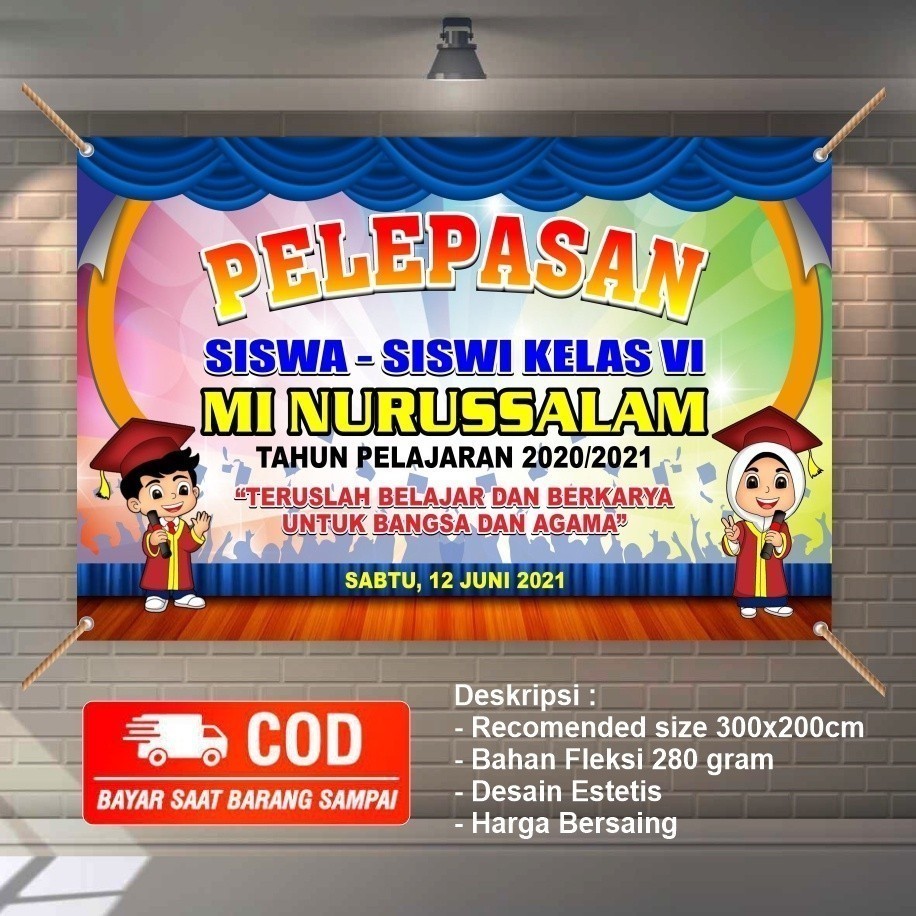 AMBIL Promonya Sekarang  BISA COD >> Spanduk Banner perpisahan pembagian raport wisuda tk sd smp sma