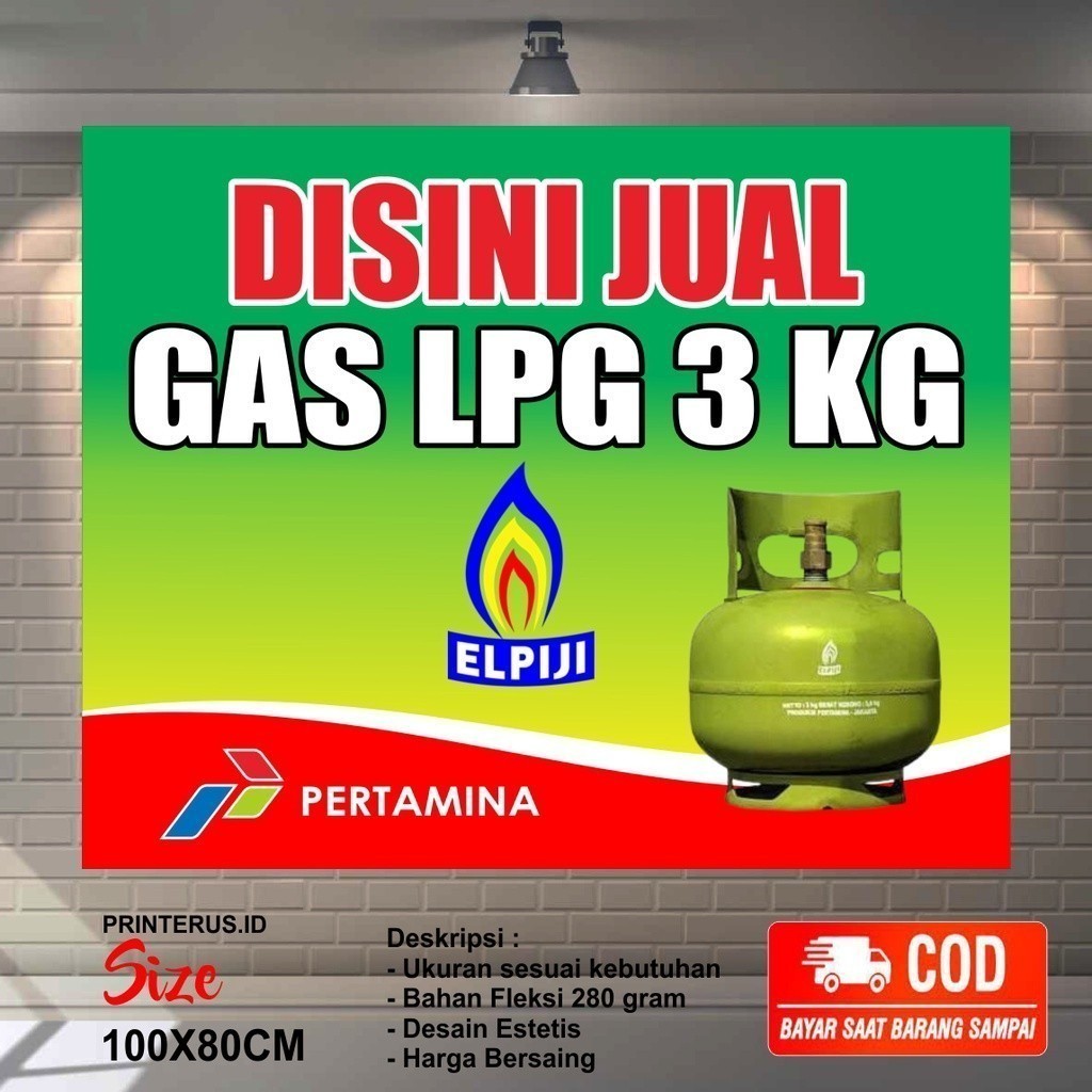 AMBIL Promonya Sekarang  BISA COD >> spanduk banner agen gas LPG 3KG murah bisa Bayar COD