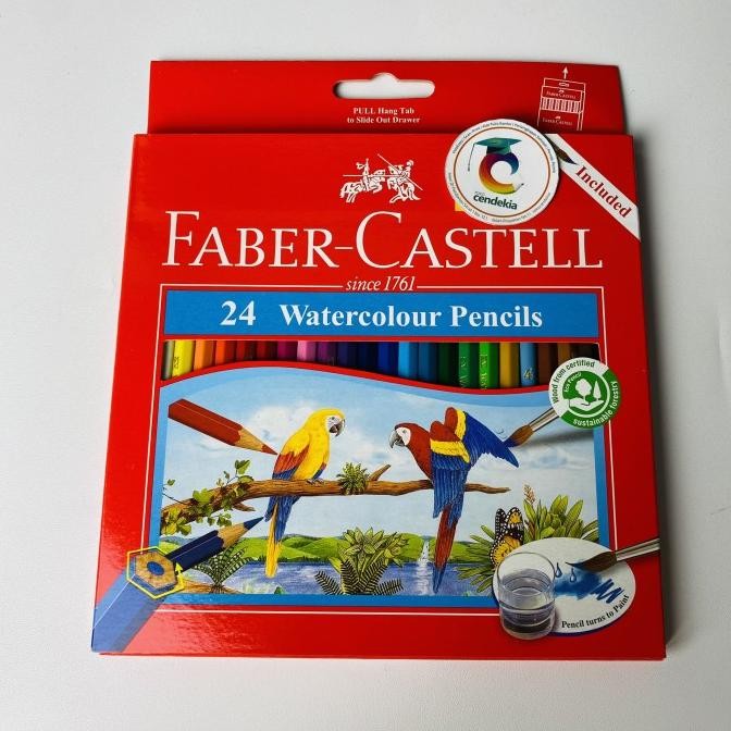 $$$$] Pensil Warna Faber Castell 24 warna Water Color panjang