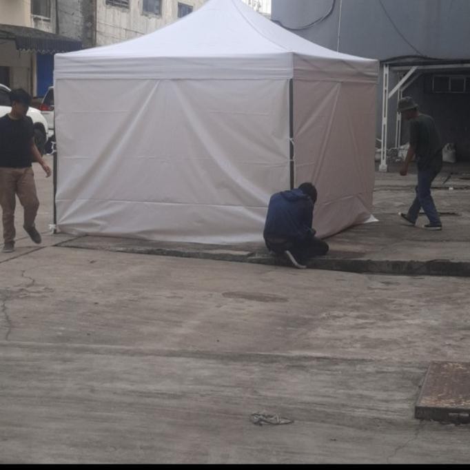Tenda Lipat 3X3 +Dinding Putih Premium