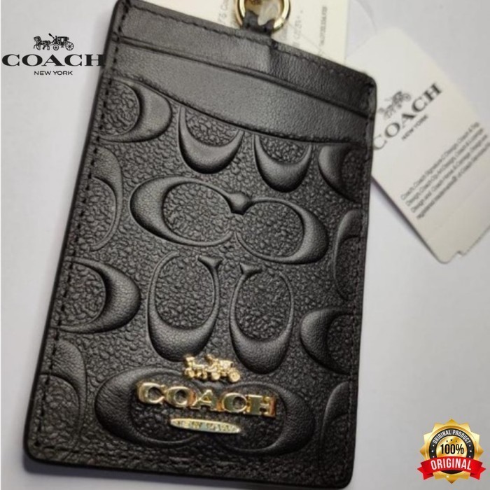 

Id Card Lanyard Coch Signature Id Tag Embossed Black Gercep