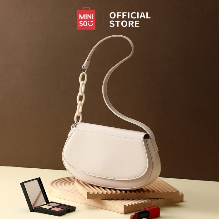 MINISO TAS SELEMPANG TAS WANITA HITAM SHOULDER BAG COCOK KLASIK RANTAI
