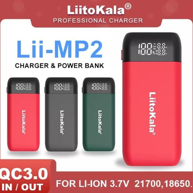 Lii-MP2 CHARGER POWERBANK PORTABLE USB C 18650 21700 PD QC 3.0 Terlaris